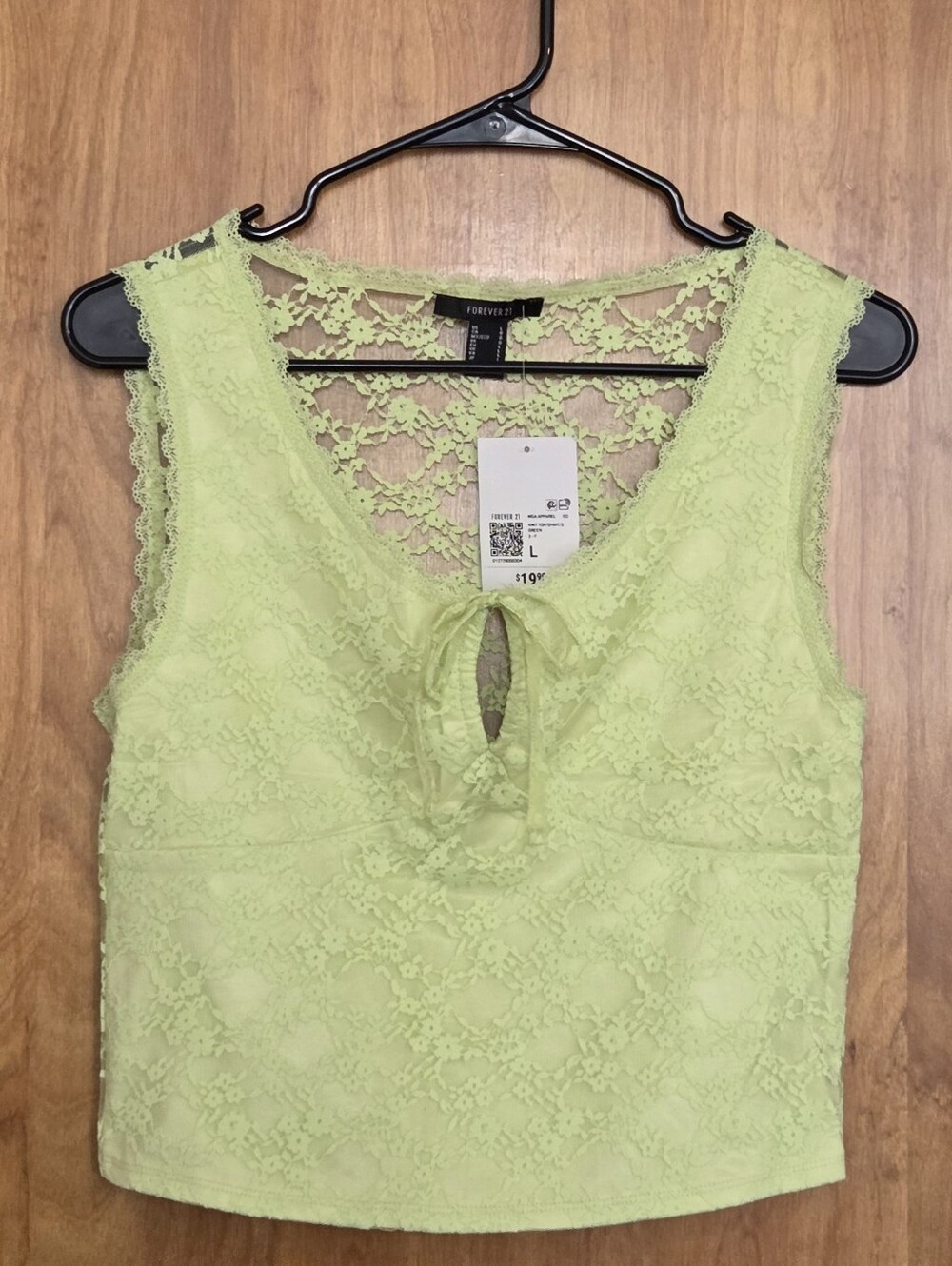 Forever 21 Lime Green Lace Keyhole Camisole